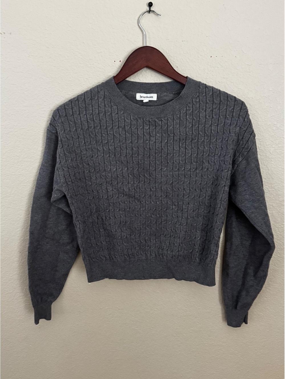 Heartloom Gray Cable Knit Sweater